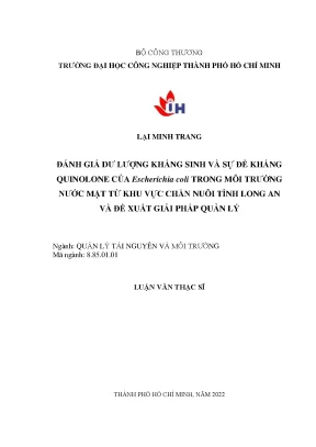 Đánh Giá Dư Lượng Kháng Sinh và Đề Kháng Quinolone của