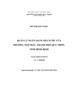 Quản Lý Ngân Sách Nhà Nước Tại Phường Ngô Mây, Thành Phố