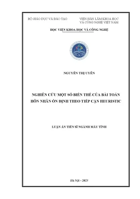 Nghiên Cứu Biến Thể Bài Toán Hôn Nhân Ổn Định Theo Tiếp 