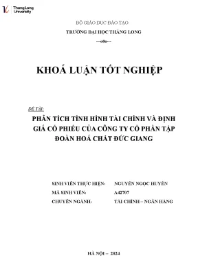 Phân Tích Tình Hình Tài Chính và Định Giá Cổ Phiếu Công