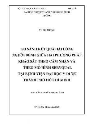 So Sánh Sự Hài Lòng Người Bệnh Giữa Hai Phương Pháp Khảo