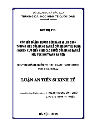 Nghiên Cứu Hành Vi Lựa Chọn Thương Hiệu Cửa Hàng Bán Lẻ 