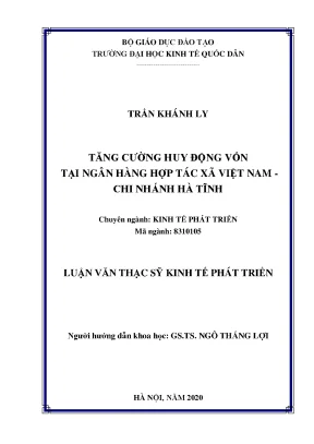 Tăng Cường Huy Động Vốn Tại Ngân Hàng Hợp Tác Xã Việt