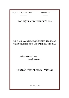 Động Lực Làm Việc Của Giảng Viên Tại Các Trường Đại Học