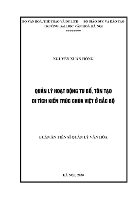 Quản Lý Hoạt Động Tu Bổ và Tôn Tạo Di Tích Kiến Trúc 