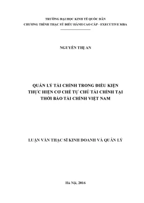 Quản Lý Tài Chính Tại Thời Báo Tài Chính Việt Nam Trong 