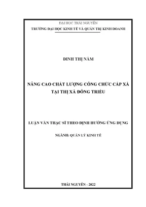 Nâng Cao Chất Lượng Công Chức Cấp Xã Tại Thị Xã Đông Triều