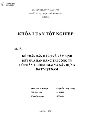 Kế Toán Bán Hàng và Xác Định Kết Quả Bán Hàng Tại Công