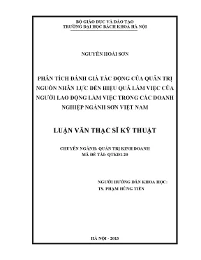 Tác động của quản trị nguồn nhân lực đến hiệu quả làm