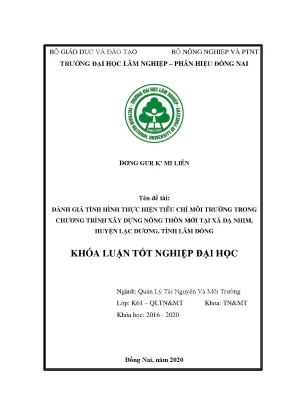 Đánh Giá Tiêu Chí Môi Trường Trong Chương Trình Xây Dựng