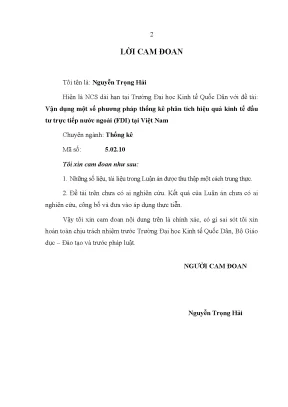 Phân Tích Hiệu Quả Kinh Tế Đầu Tư Trực Tiếp Nước Ngoài 