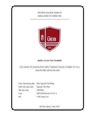 Các Nhân Tố Ảnh Hưởng Đến Ý Định Sử Dụng Ví Điện Tử Của
