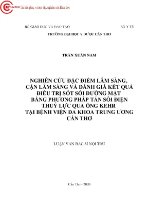 Nghiên Cứu Kết Quả Điều Trị Sót Sỏi Đường Mật Bằng Tán