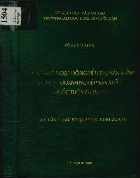 Tối ưu hóa hoạt động tiêu thụ sản phẩm thuốc thú y tại