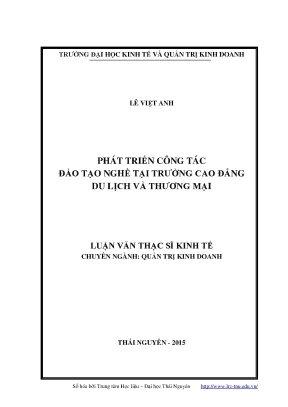 Phát Triển Đào Tạo Nghề Tại Trường Cao Đẳng Du Lịch Và