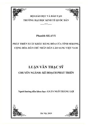 Phát Triển Xuất Khẩu Hàng Hóa Tỉnh Sekong Sang Việt Nam