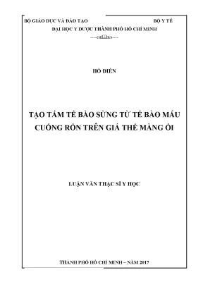 Nghiên Cứu Tạo Tấm Tế Bào Sừng Từ Tế Bào Máu Cuống Rốn