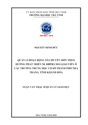 Quản Lý Hoạt Động Tổ Chuyên Môn Phát Triển Năng Lực Dạy