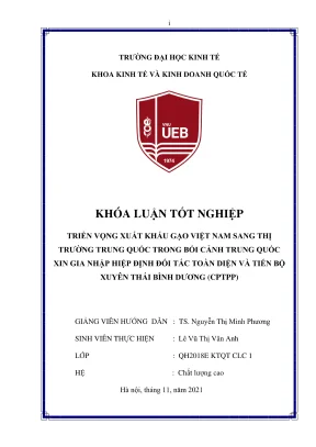 Triển Vọng Xuất Khẩu Gạo Việt Nam Sang Trung Quốc Trong