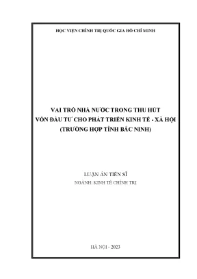 Vai Trò Của Nhà Nước Trong Thu Hút Vốn Đầu Tư Tại Bắc Ninh