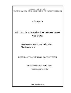 Kỹ Thuật Tìm Kiếm Âm Thanh Theo Nội Dung Trong Cơ Sở Dữ
