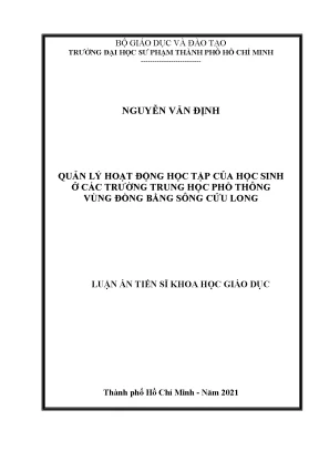 Quản Lý Hoạt Động Học Tập Của Học Sinh Trung Học Phổ