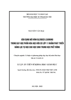 Vận Dụng Mô Hình Blended Learning Trong Dạy Hóa Học Lớp 