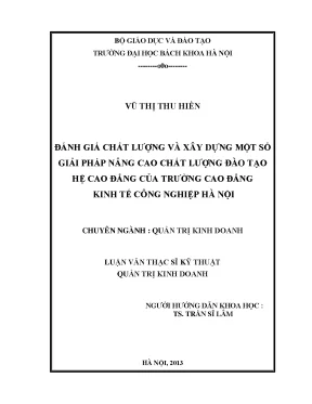 Nâng Cao Chất Lượng Đào Tạo Hệ Cao Đẳng Tại Trường Cao