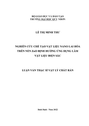 Nghiên Cứu Vật Liệu Nano Lai Hóa ZnO Ứng Dụng Trong Điện Sắc