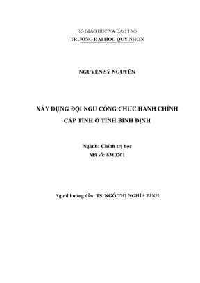 Xây Dựng Đội Ngũ Công Chức Hành Chính Cấp Tỉnh Tại Bình Định