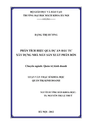 Phân Tích Hiệu Quả Dự Án Đầu Tư Xây Dựng Nhà Máy Sản
