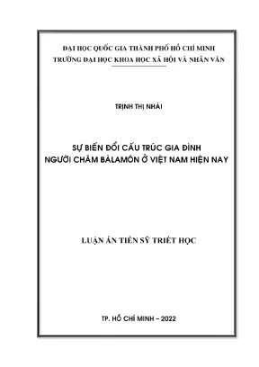 Biến Đổi Cấu Trúc Gia Đình Người Chăm Bàlamôn Tại Việt