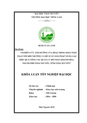 Nghiên Cứu Ảnh Hưởng Khai Thác Than Đến Môi Trường Tại