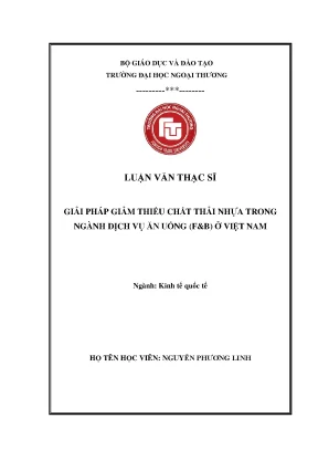 Giải Pháp Giảm Thiểu Chất Thải Nhựa Trong Ngành Dịch Vụ