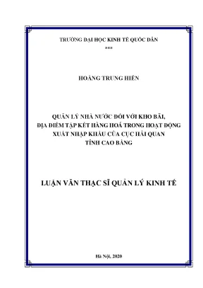Quản Lý Nhà Nước Đối Với Kho Bãi Trong Xuất Nhập Khẩu 