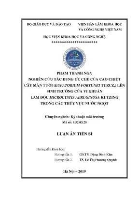 Nghiên Cứu Tác Dụng Ức Chế Của Cao Chiết Cây Mần Tưới