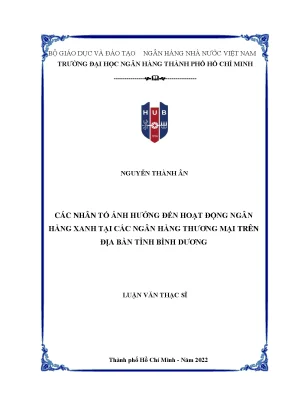 Những yếu tố ảnh hưởng đến ngân hàng xanh tại Bình Dương