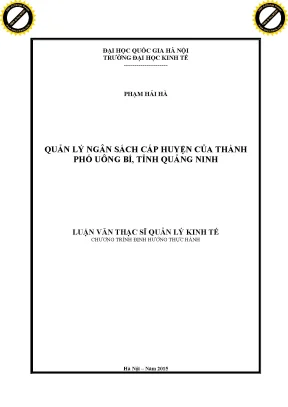 Quản lý ngân sách huyện Uông Bí, Quảng Ninh: Thực trạng
