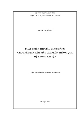 Phát Triển Thị Giác Chức Năng Cho Trẻ Nhìn Kém Mẫu Giáo Lớn