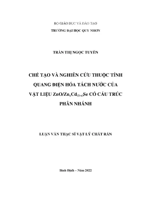 Nghiên Cứu Thuộc Tính Quang Điện Hóa Tách Nước Của Vật