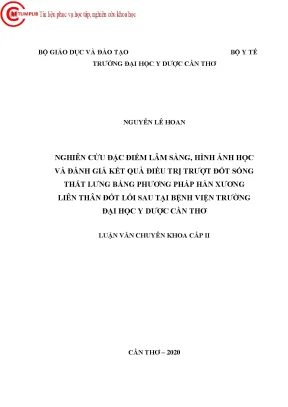 Nghiên Cứu Kết Quả Điều Trị Trượt Đốt Sống Thắt Lưng Tại