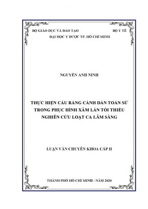 Nghiên Cứu Phục Hình Cầu Răng Cánh Dán Toàn Sứ Trong