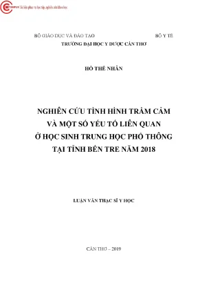 Nghiên Cứu Tình Hình Trầm Cảm Ở Học Sinh Trung Học Phổ