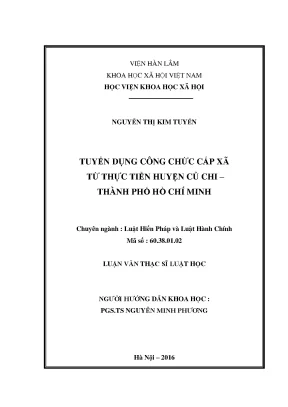 Tuyển Dụng Công Chức Cấp Xã Tại Huyện Củ Chi: Thực Trạng