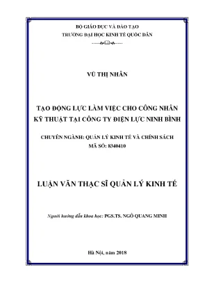 Tạo Động Lực Làm Việc Cho Công Nhân Kỹ Thuật Tại Công Ty 