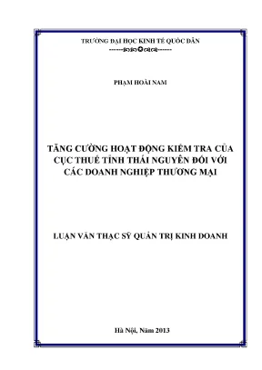 Tăng Cường Hoạt Động Kiểm Tra Thuế Tại Thái Nguyên