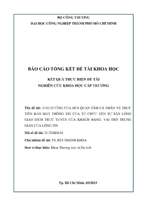 Tác động của mối quan tâm cá nhân về bảo mật thông tin
