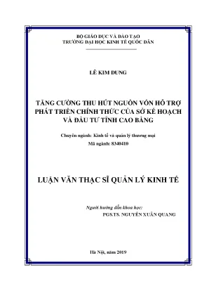 Tăng Cường Thu Hút Nguồn Vốn Hỗ Trợ Phát Triển Chính 