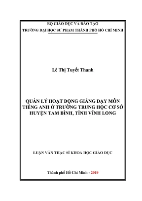 Quản lý giảng dạy tiếng Anh tại trường trung học cơ sở