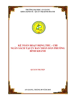 Nghiên Cứu Về Ngân Sách Nhà Nước Tại Phường Bình Khánh